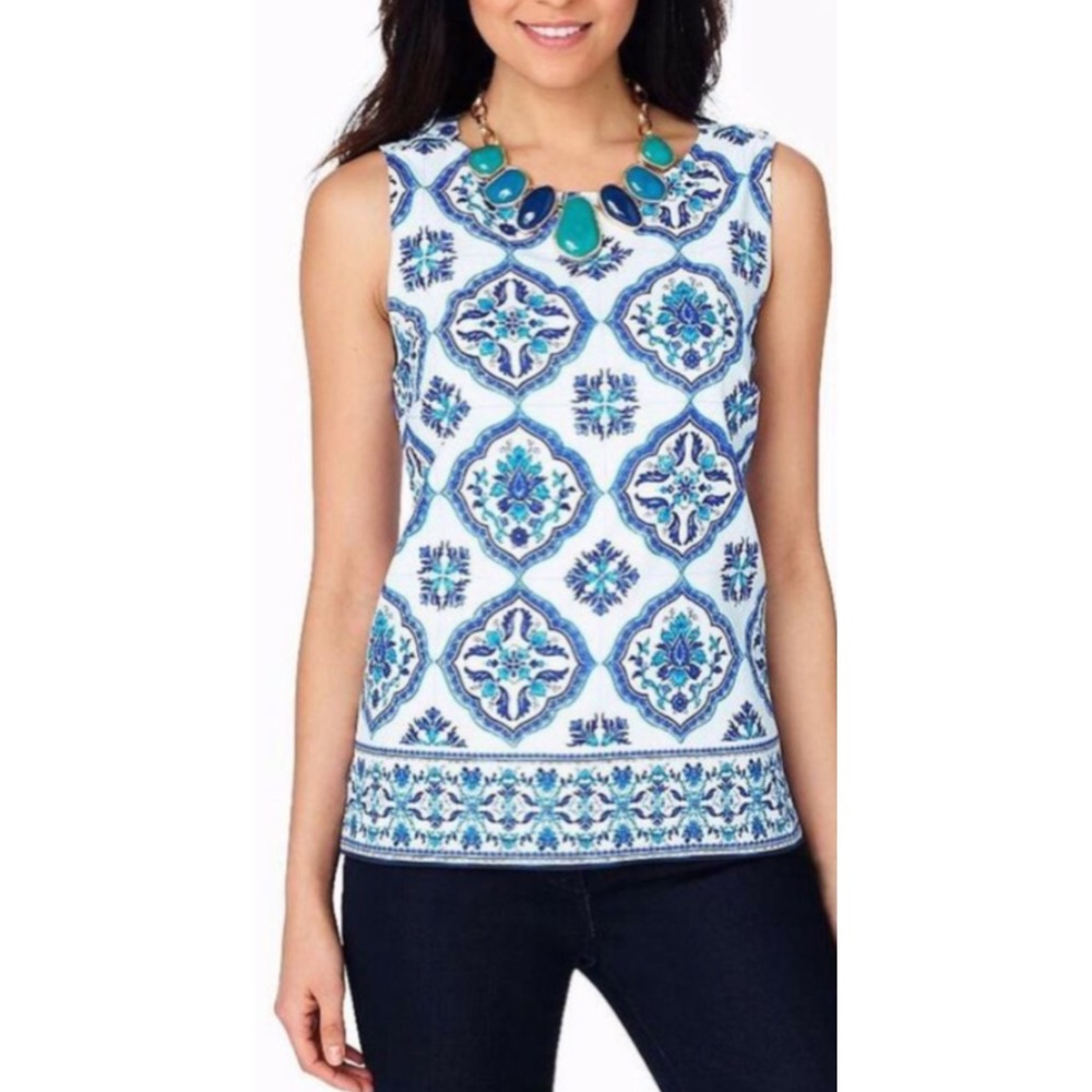 Talbots Medallion Print Shell Top - image 3